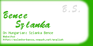 bence szlanka business card